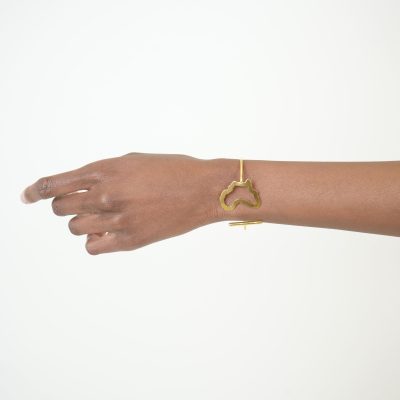 Bracelet jonc ouvert Africa en bronze doré – Collection Linéa