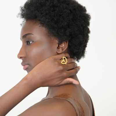 Bague Africa en bronze doré – Collection Linéa