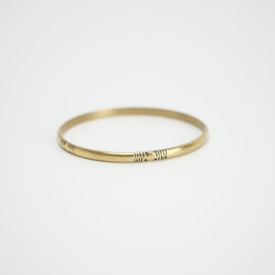 Bracelet jonc fin touareg en bronze doré - Collection Sahel