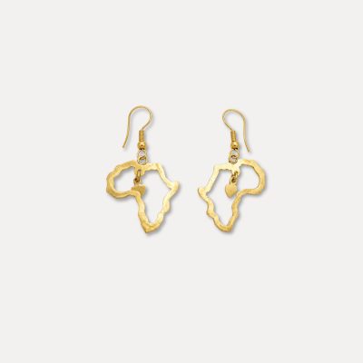 Boucles d’oreilles Africa en bronze doré – Collection Linéa